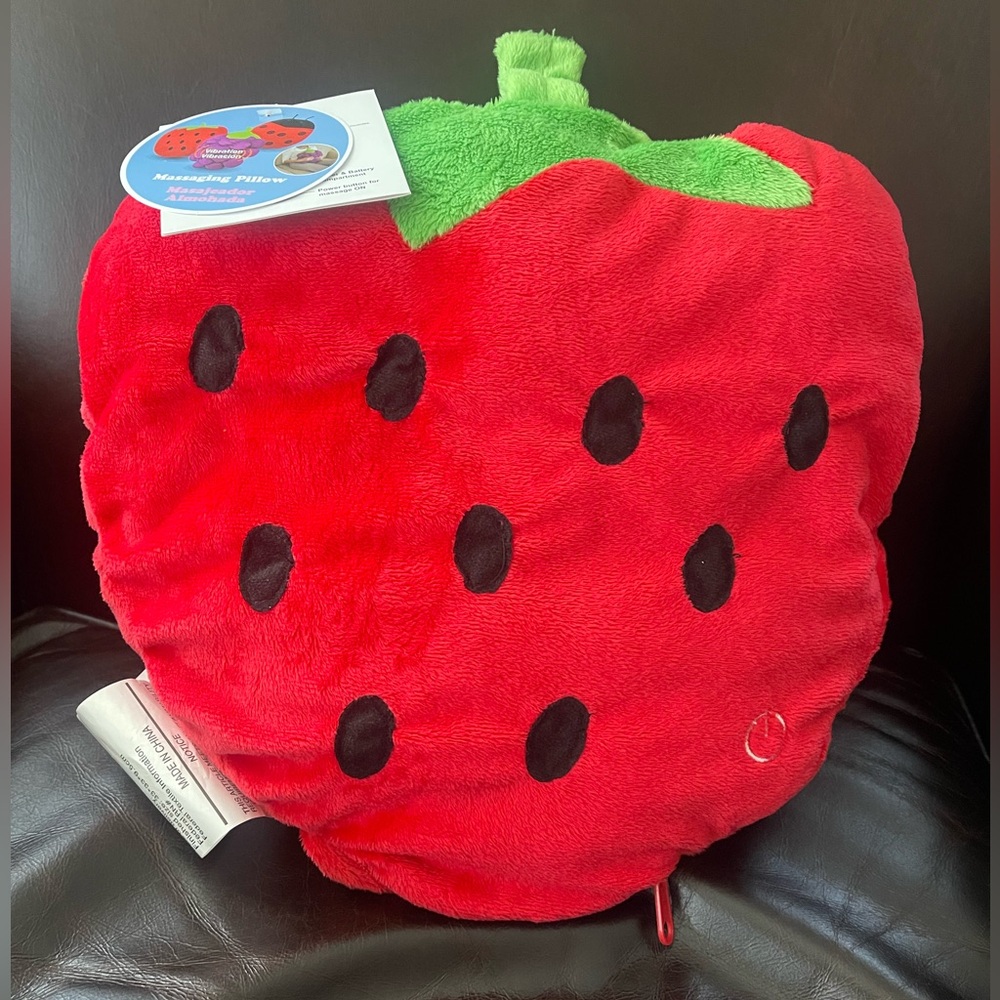 Strawberry Plush Massaging Pillow - Picture 2 of 5